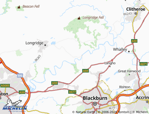 Carte MICHELIN Ribchester - ViaMichelin