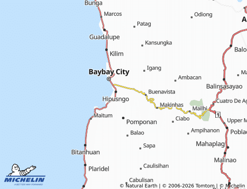 MICHELIN Biasong map - ViaMichelin