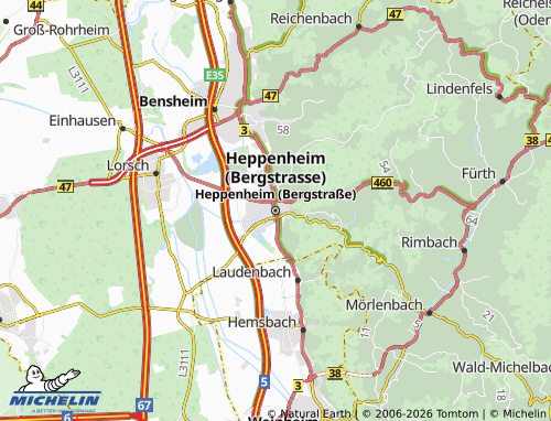 MICHELIN Heppenheim (Bergstrasse) map - ViaMichelin