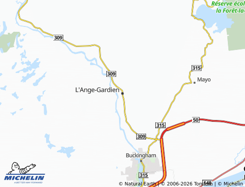 Mapa MICHELIN L'Ange-Gardien - ViaMichelin