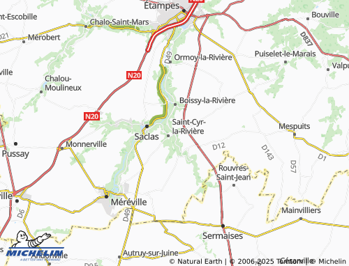 Carte MICHELIN Fontaine-la-Rivière - ViaMichelin