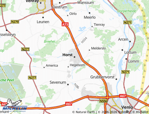 MICHELIN Horst aan de Maas map - ViaMichelin