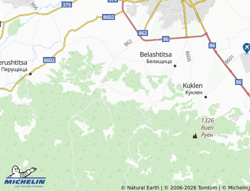 Kaart MICHELIN Izvor - ViaMichelin
