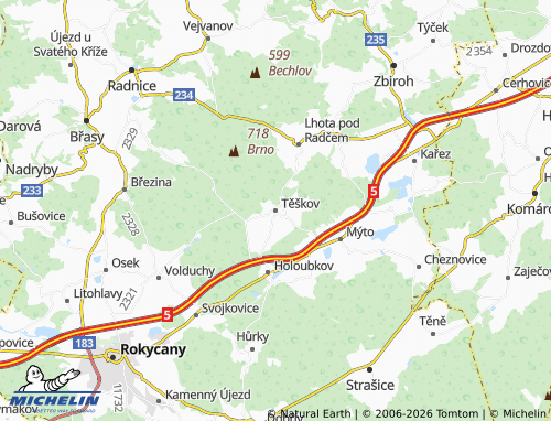 Mappa MICHELIN Těškov - ViaMichelin