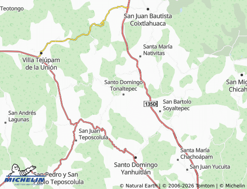 Mapa MICHELIN Santo Domingo Tonaltepec - ViaMichelin