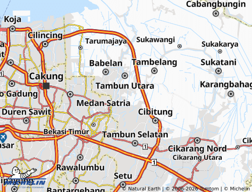 MICHELIN Satriamekar map - ViaMichelin