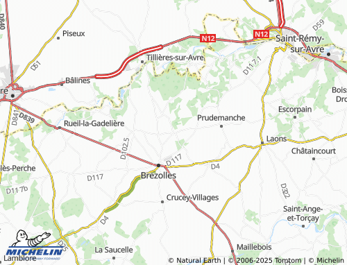 Carte MICHELIN Saint-Lubin-de-Cravant - ViaMichelin