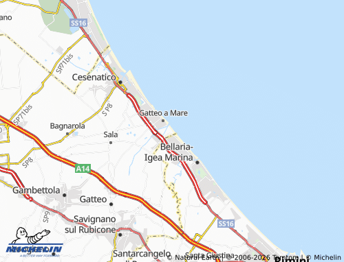 MICHELIN-Landkarte San Mauro a Mare - ViaMichelin