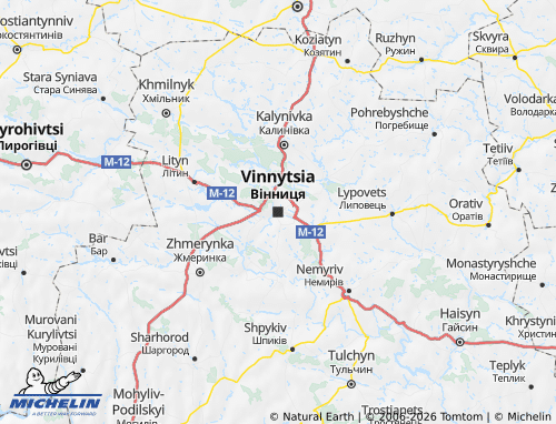 MICHELIN-Landkarte Oblast Winnyzja - ViaMichelin