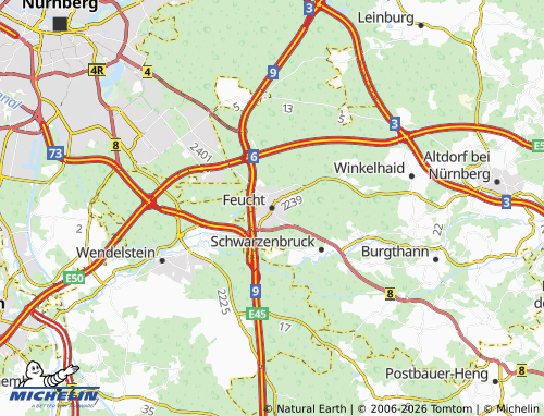 Mappa MICHELIN Feucht - ViaMichelin