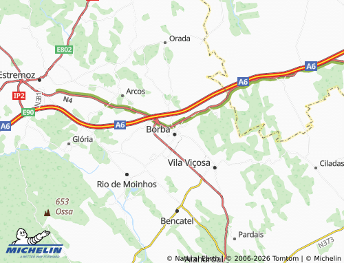 Mapa MICHELIN Borba-São Bartolomeu - ViaMichelin