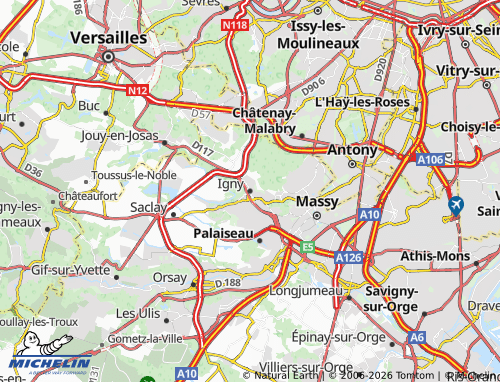 MICHELIN Igny map - ViaMichelin