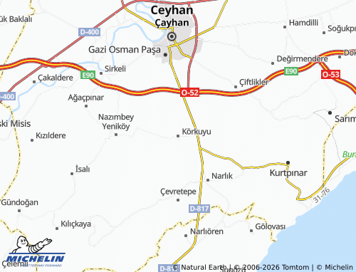 MICHELIN Körkuyu map - ViaMichelin