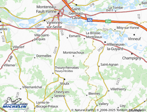 MICHELIN-Landkarte Montmachoux - ViaMichelin