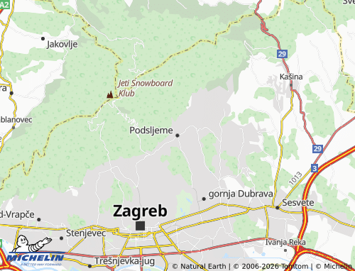 MICHELIN Podsljeme map - ViaMichelin