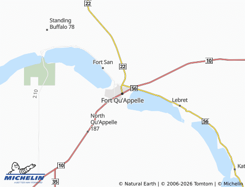 Kaart MICHELIN Fort Qu'Appelle - ViaMichelin