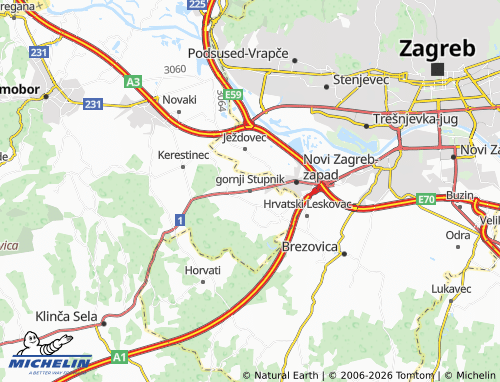 MICHELIN gornji Stupnik map - ViaMichelin
