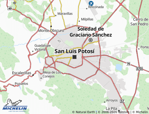Kaart MICHELIN San Luis Potosi - ViaMichelin