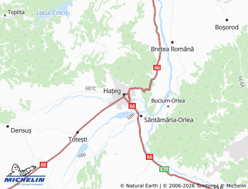 Mappa MICHELIN Hațeg - ViaMichelin