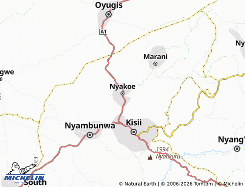 Mappa MICHELIN Nyakoe - ViaMichelin
