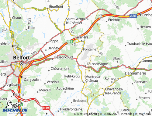 MICHELIN Frais map - ViaMichelin