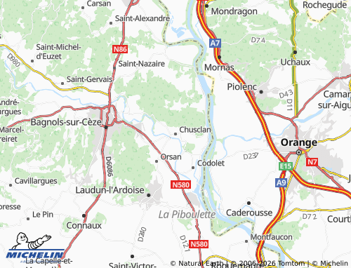 MICHELIN Chusclan map - ViaMichelin