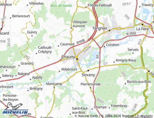 MICHELIN Chauny map - ViaMichelin