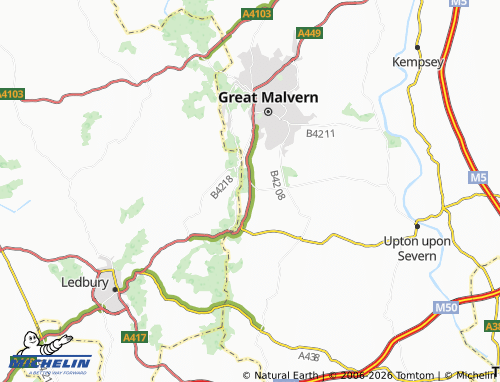 Carte MICHELIN Malvern Wells - ViaMichelin