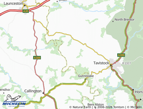 Carte MICHELIN Sydenham Damerel - ViaMichelin