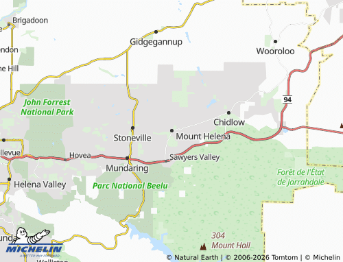 Mapa MICHELIN Mount Helena - ViaMichelin