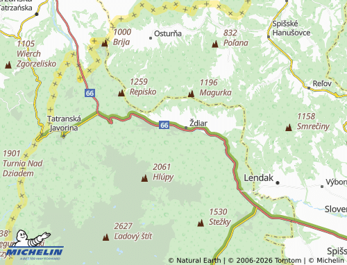 Kaart MICHELIN Monkova dolina - ViaMichelin