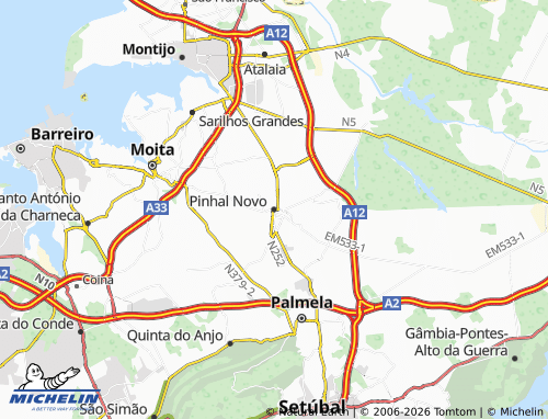 Mapa MICHELIN Pinhal Novo - ViaMichelin