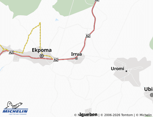 MICHELIN Irrua map - ViaMichelin