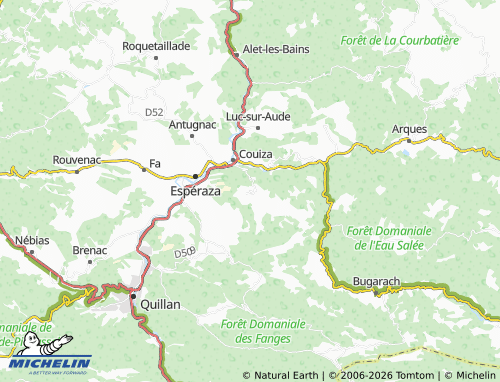 Carte MICHELIN Rennes-le-Château - ViaMichelin