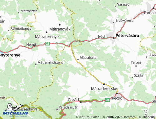 MICHELIN-Landkarte Mátraballa - ViaMichelin