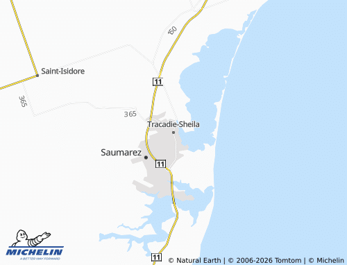 Mapa MICHELIN Tracadie-Sheila - ViaMichelin