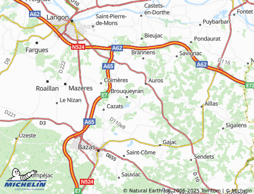MICHELIN-Landkarte Brouqueyran - ViaMichelin