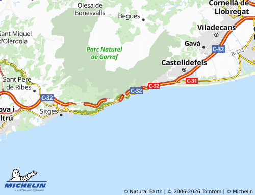 Carte MICHELIN Garraf - ViaMichelin