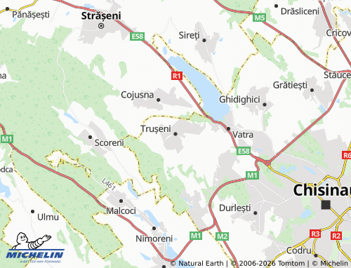 Mappa MICHELIN Trușeni - ViaMichelin
