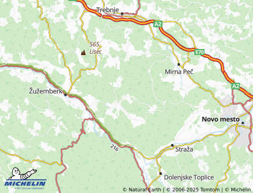 MICHELIN Dolnji Ajdovec map - ViaMichelin