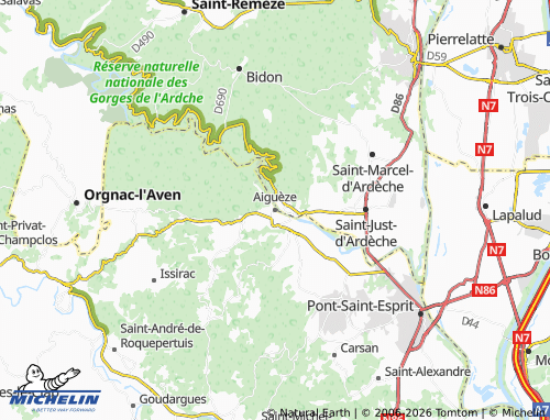 MICHELIN Aiguèze map - ViaMichelin