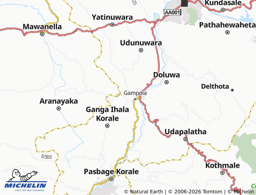 MICHELIN Sinhapitiya South map - ViaMichelin