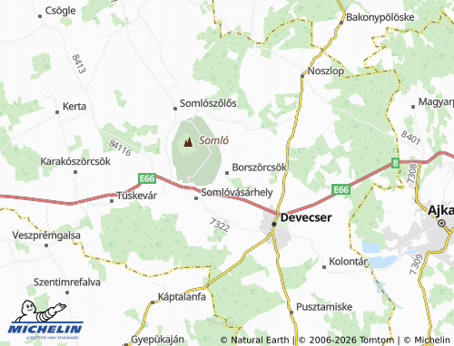 Mappa MICHELIN Borszörcsök - ViaMichelin