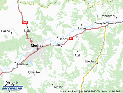 MICHELIN Brateiu map - ViaMichelin