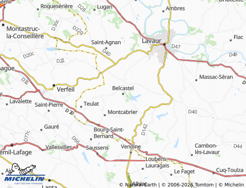 MICHELIN Belcastel map - ViaMichelin