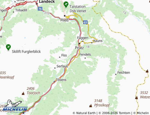 MICHELIN Ried im Oberinntal map - ViaMichelin