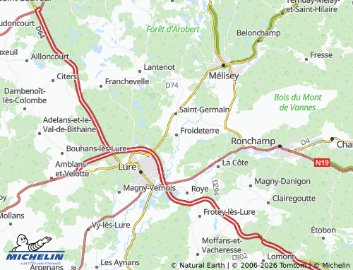MICHELIN Froideterre map - ViaMichelin