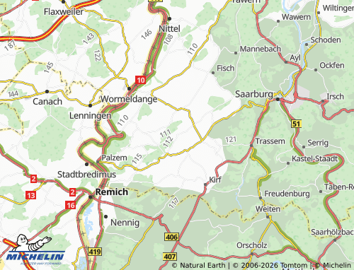MICHELIN Rommelfangen map - ViaMichelin