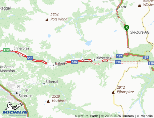 Mappa MICHELIN Wald am Arlberg - ViaMichelin