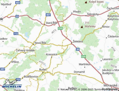 MICHELIN-Landkarte Jindřichovice - ViaMichelin